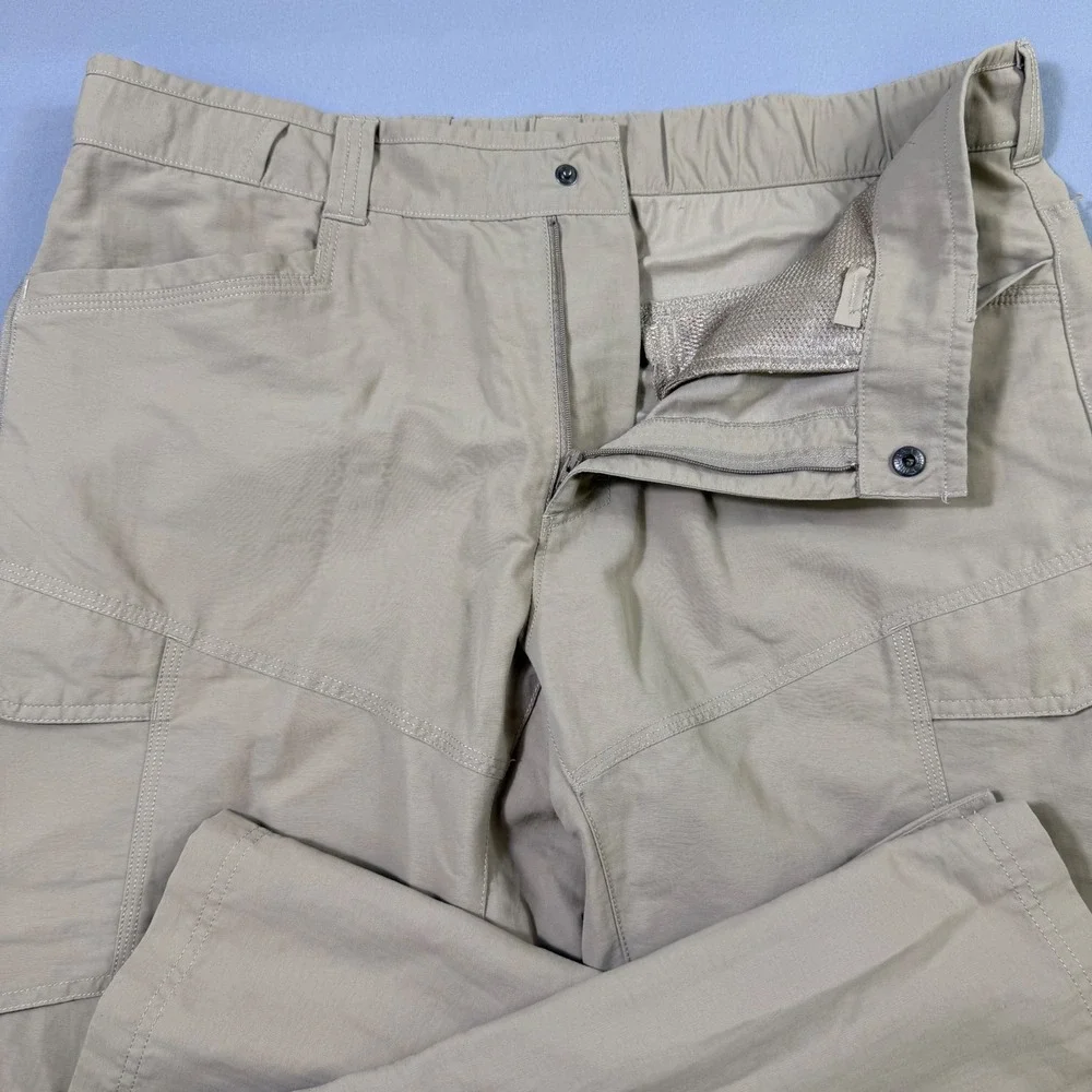 The North Face Convertible Cargo Pants Mens Large Tan Hiking Outdoor Relaxed Fit